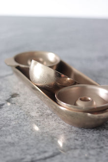  Antique Brass Intention Tray & Bowl Set